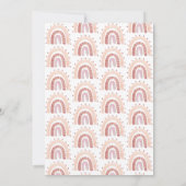 Boho Rosy Pink Brown Rainbow Kind Birthday Party Kaart (Achterkant)