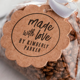 Boho Round gemaakt met Love Handmade by Custom Nam Rubberstempel