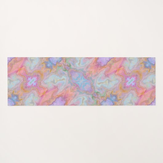 Boho Roze Abstract  Pastel Swirls Yogamat (Achterkant (horizontaal))