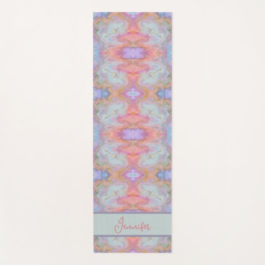 Boho Roze Abstract  Pastel Swirls Yogamat (Voorkant)