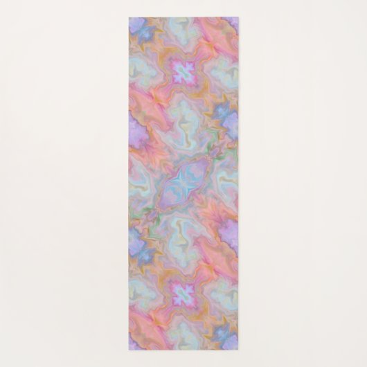 Boho Roze Abstract Pastel Swirls Yogamat (Achterkant)