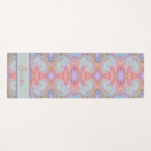 Boho Roze Abstract  Pastel Swirls Yogamat (Voorkant (horizontaal))