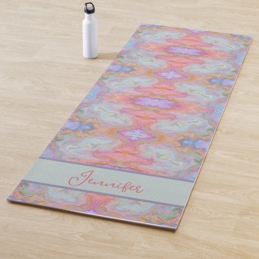 Boho Roze Abstract  Pastel Swirls Yogamat (In situ)