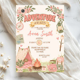 Boho Roze Avontuur Wacht Baby Borrel Kaart