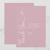 Boho roze Baby Meisje Douche Modern Hart op maat Bedankkaart (Voorkant / Achterkant)