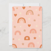 Boho Roze Baby shower Uitnodigen Kaart (Achterkant)