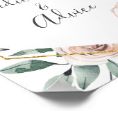 Boho Roze Baby Shower Voorspelling en Advies Bord Poster (Hoek)