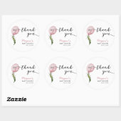 Boho Roze Ballon Garland Baby shower Favor Ronde Sticker (Vel)