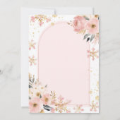 Boho Roze Beary Eerste Winter Verjaardag Bloemen Kaart (Achterkant)