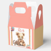 Boho Roze Beer Baby shower Bedankdoosjes (Geopend)