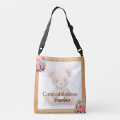 Boho Roze Beer Baby shower Crossbody Tas (Achterkant)