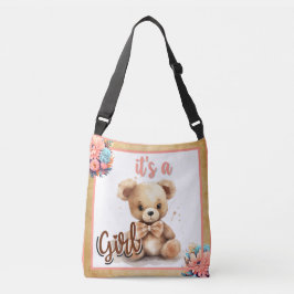 Boho Roze Beer Baby shower Crossbody Tas