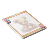 Boho Roze Beer Baby shower Notitieblok (Schuin)