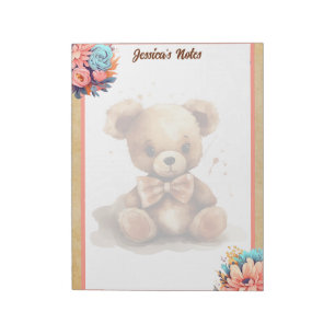 Boho Roze Beer Baby shower Notitieblok