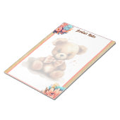 Boho Roze Beer Baby shower Notitieblok (Schuin)