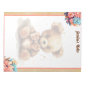 Boho Roze Beer Baby shower Notitieblok (Voorkant)