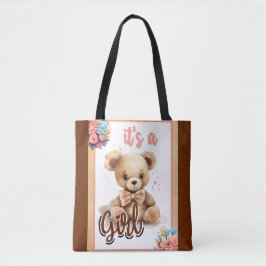 Boho Roze Beer Baby shower Tote Bag