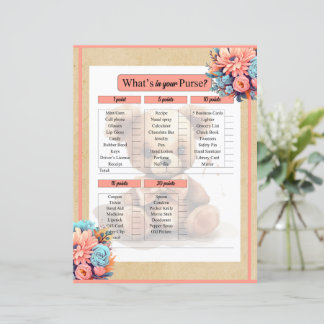 Boho Roze Beer Baby shower Wat in uw Purse Game