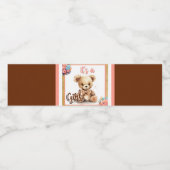 Boho Roze Beer Baby shower Waterfles Etiket (Enkel label)