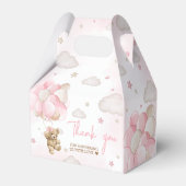 Boho roze Beren ballon Baby shower Bedankdoosjes (Achterkant)