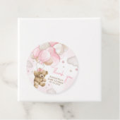 Boho roze Beren ballon Baby shower Bedankjes Labels (In situ)