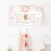 Boho roze Beren ballon Baby shower Spandoek (Insitu)