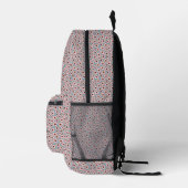 Boho Roze Blauw Bloemmotief Bedrukte Rugzak (Rechts)
