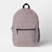 Boho Roze Blauw Bloemmotief Bedrukte Rugzak (Voorkant)