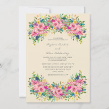 Boho Roze Blauw Gele Bloemen Bruiloft