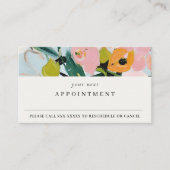 Boho Roze Blauw Groen Geschilderde Bloemen Afspraa Visitekaartje (Voorkant)
