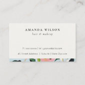 Boho Roze Blauw Groen Geschilderde Bloemen Loyalit Visitekaartje (Achterkant)