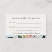 Boho Roze Blauw Groen Geschilderde Bloemen Verwijs Visitekaartje (Achterkant)