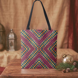 Boho Roze, Blauwe, Oranje & Gele Tribale Geïnspire Tote Bag