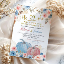 Boho Roze Blauwe Pompoen Bloemen Geslacht Reveal