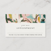 Boho Roze Blauwgroen Groen Geschilderd Bloemen Afs Visitekaartje (Voorkant)