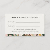 Boho Roze Blauwgroen Groen Geschilderde Bloemen Ve Visitekaartje (Achterkant)