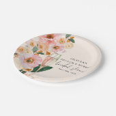 Boho Roze Bloem Champagne Brunch & Bruisend Glazuu Papieren Bordje (Gekanteld)