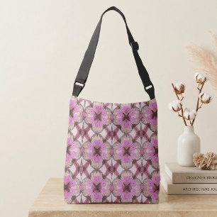 Boho Roze Bloem Crossbody Tas