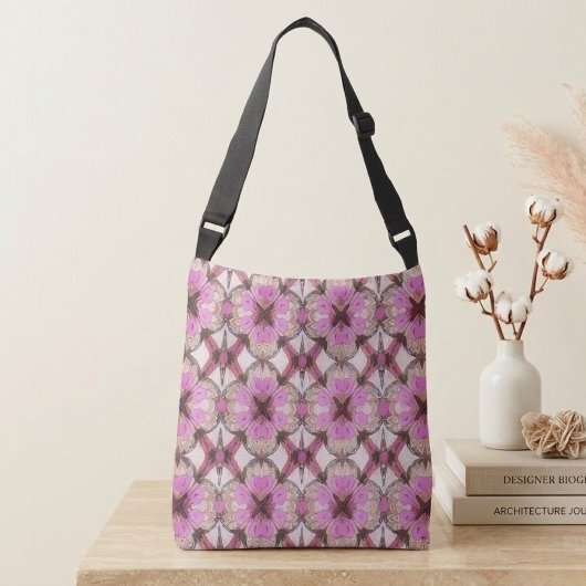 Boho Roze Bloem Crossbody Tas