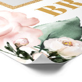 Boho roze bloem gouden bruids foto prop poster (Hoek)