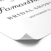 Boho roze bloem gouden bruidsdouche welkom  poster (Hoek)