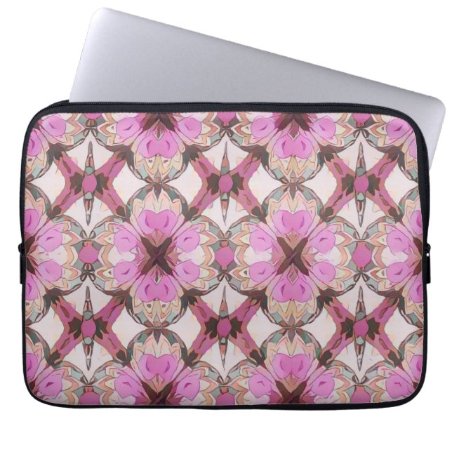 Boho Roze Bloem Laptop Sleeve (Voorkant)