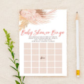 Boho roze bloembloemen bingo Baby shower spel Briefpapier