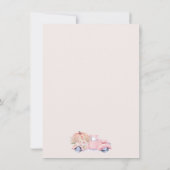 Boho Roze Bloemboog Pompoen Truck Baby shower Kaart (Achterkant)