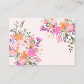 Boho Roze Bloemen Breng een Recept Vrijgezellenfee Informatiekaartje (Achterkant)