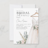 Boho roze bloemen en groen Vrijgezellenfeest Kaart (Voorkant)