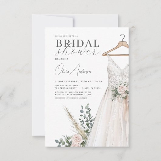 Boho roze bloemen en groen Vrijgezellenfeest Kaart (Voorkant)