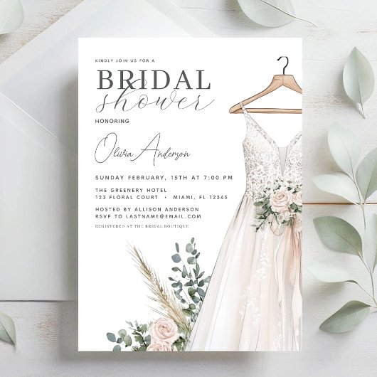 Boho roze bloemen en groen Vrijgezellenfeest Kaart