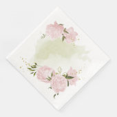 Boho roze bloemen groene bladeren botanisch servet (Hoek)