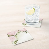 Boho roze bloemen groene bladeren botanische kartonnen onderzetters (Insitu)